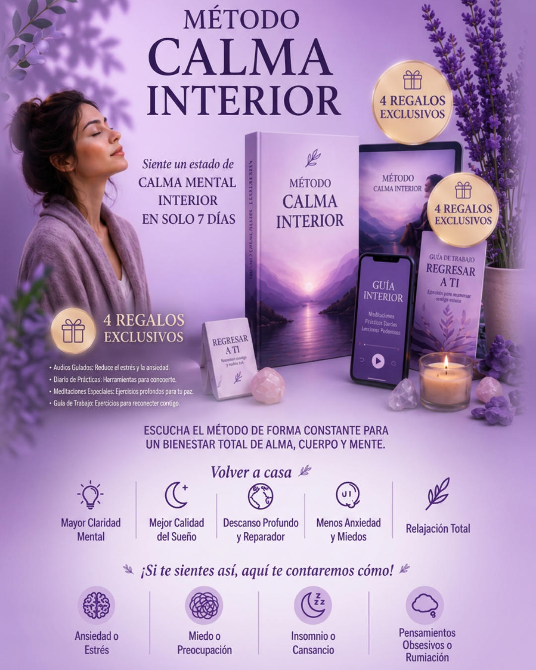 MÉTODO CALMA INTERIOR VOLVÉ A SENTIRTE EN CALMA EN SOLO 7 DÍA 🎁 + 4 BONOS EXCLUSIVOS DE REGALO